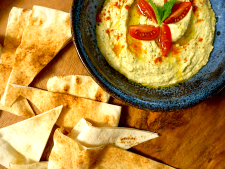Quick and easy Green herb hummus